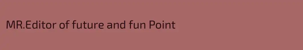 MR.Editor of future and fun Point